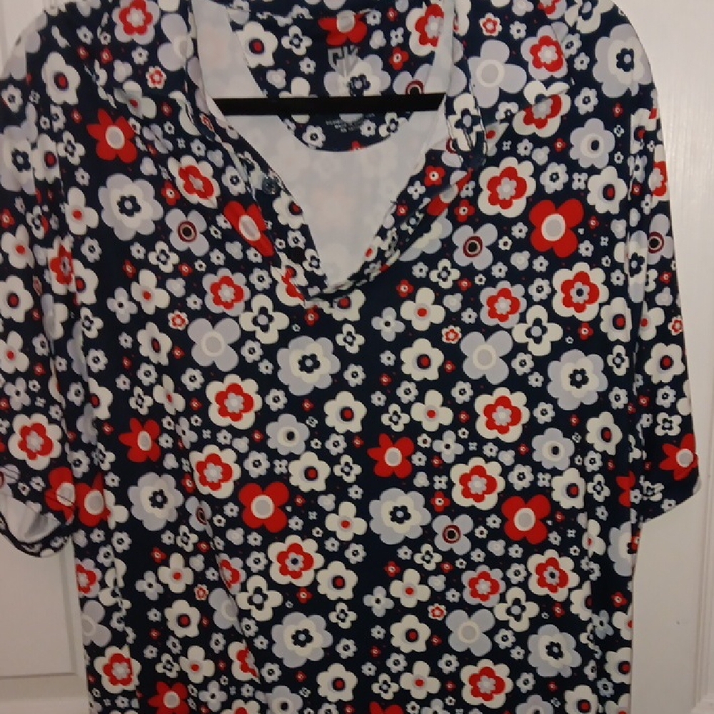 Floral Polo Shirt - Navy, Red, and White Golf